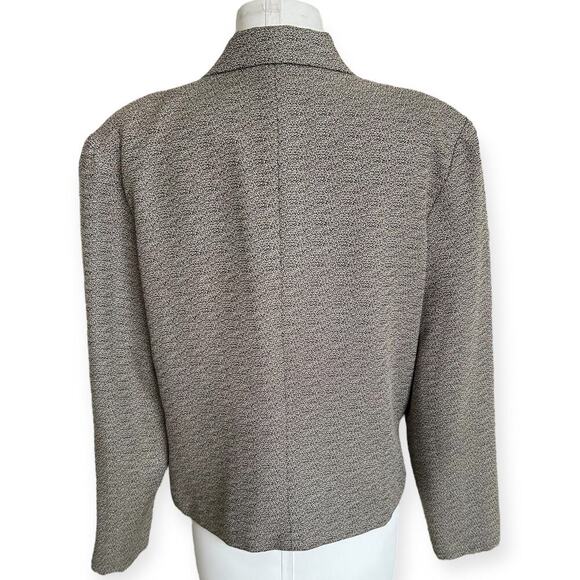 Vintage 80s Single Button Blazer Black & White Speckled Lucia size Large - Picture 4 of 7
